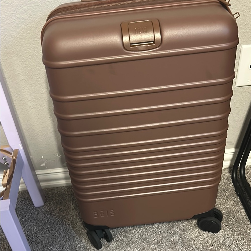 BEIS Chocolate Brown Rolling Luggage